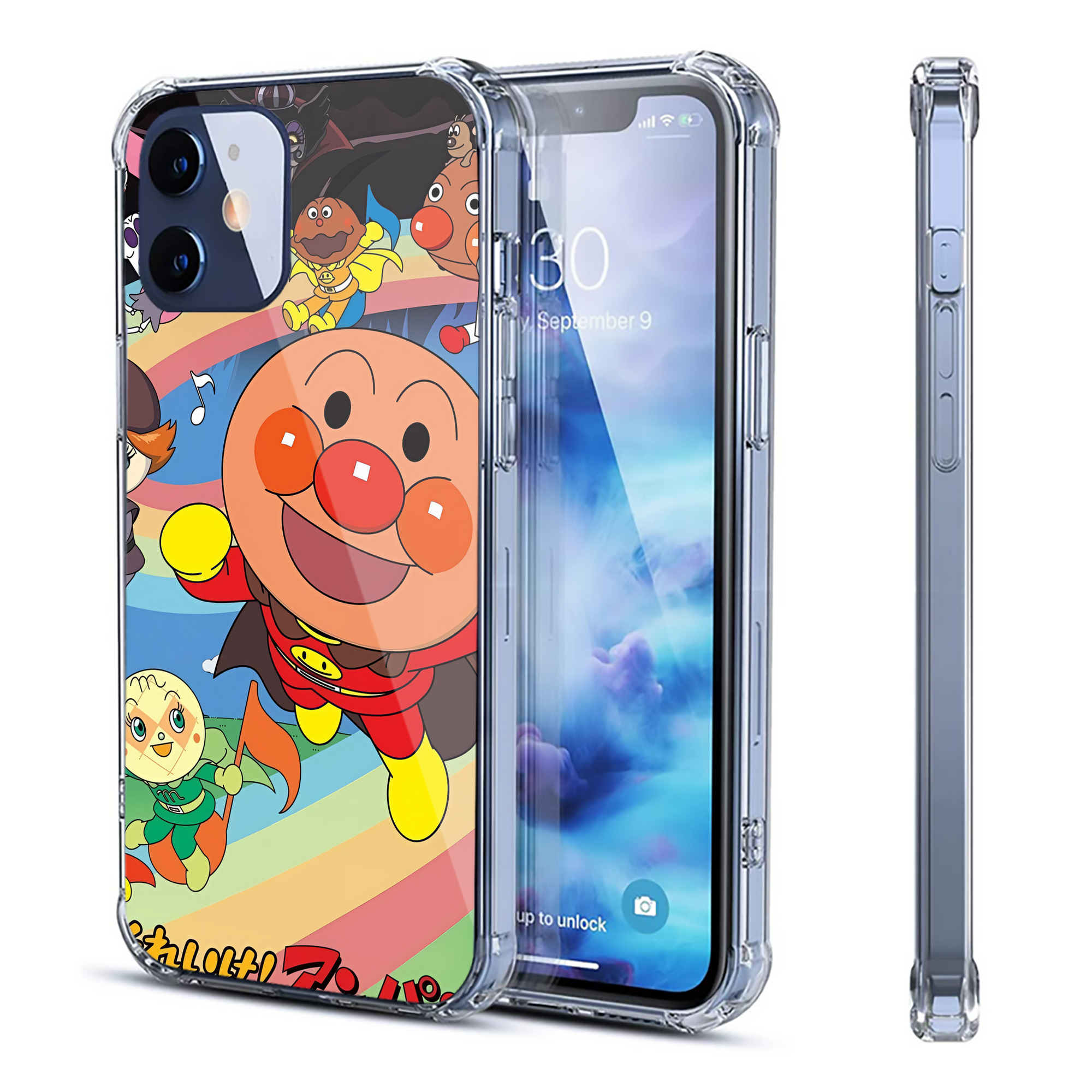 （画像用） アンパンマン Anpanman 【iPhone 12シリーズ対応】透明スマホケース（クリアソフトケース）